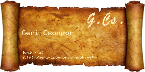 Geri Csongor névjegykártya